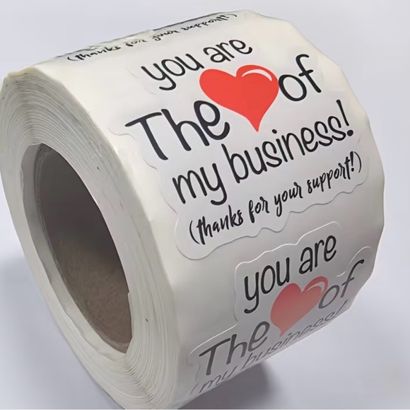 Other - You Are The Heart of My Business Sticker Roll - 500 stickers